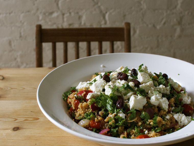Feta e verdure grigliate con tabbouleh