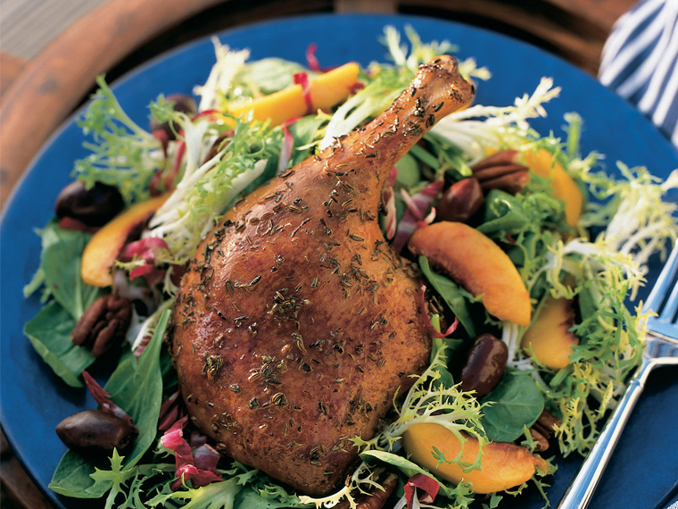 Anatra croccante con salsa di prugne arrostita